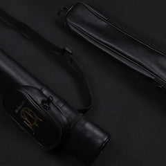 1/2 Billiard Cue Case | Premium PVC Leather Cue Tube with Accessory Pocket